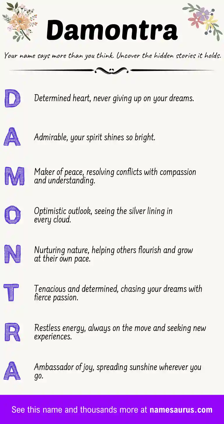 Acrostic poem about Damontra.