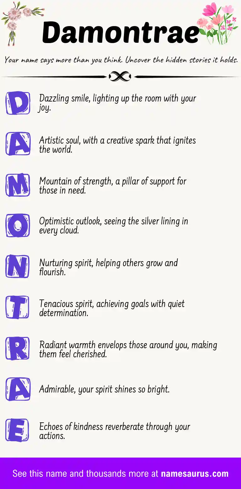 Acrostic poem about Damontrae.