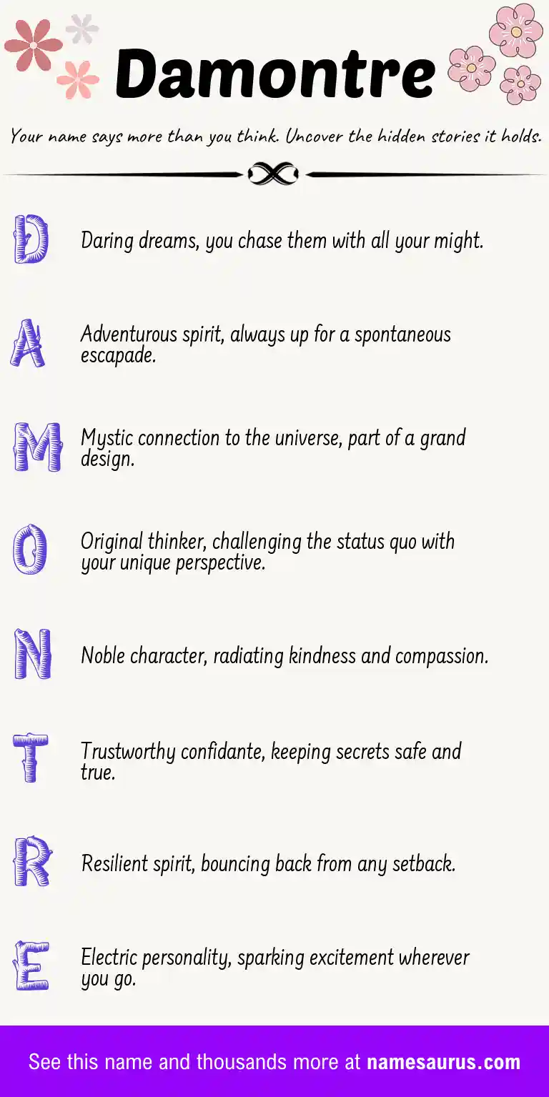 Acrostic poem about Damontre.
