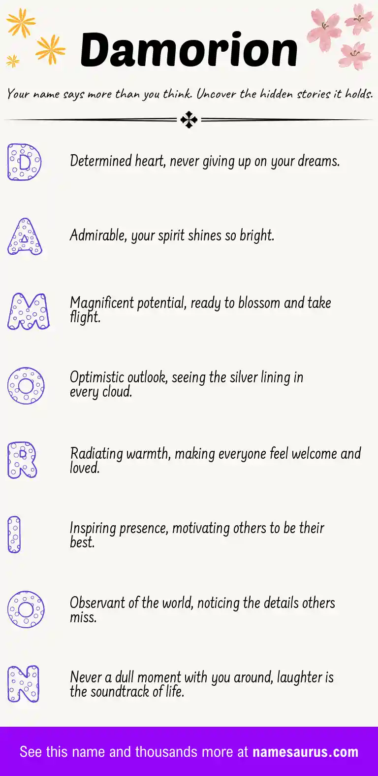 Acrostic poem about Damorion.