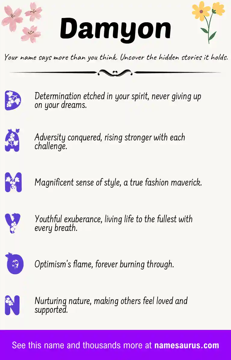 Acrostic poem about Damyon.