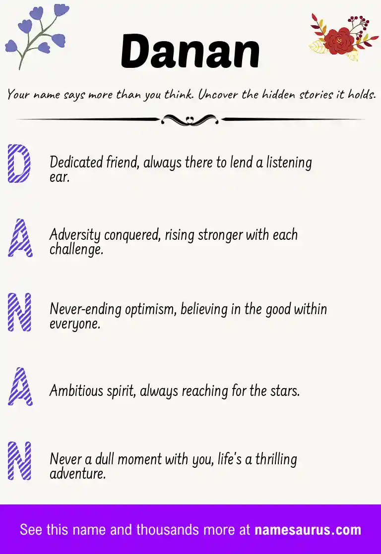 Acrostic poem about Danan.