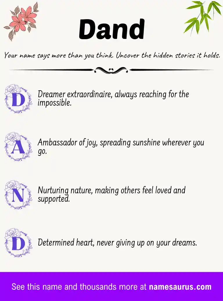 Acrostic poem about Dand.