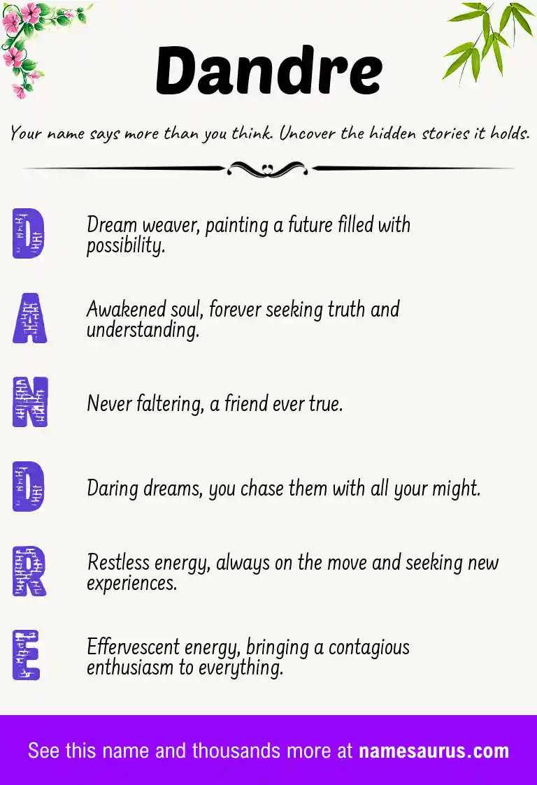 Acrostic poem about Dandre.