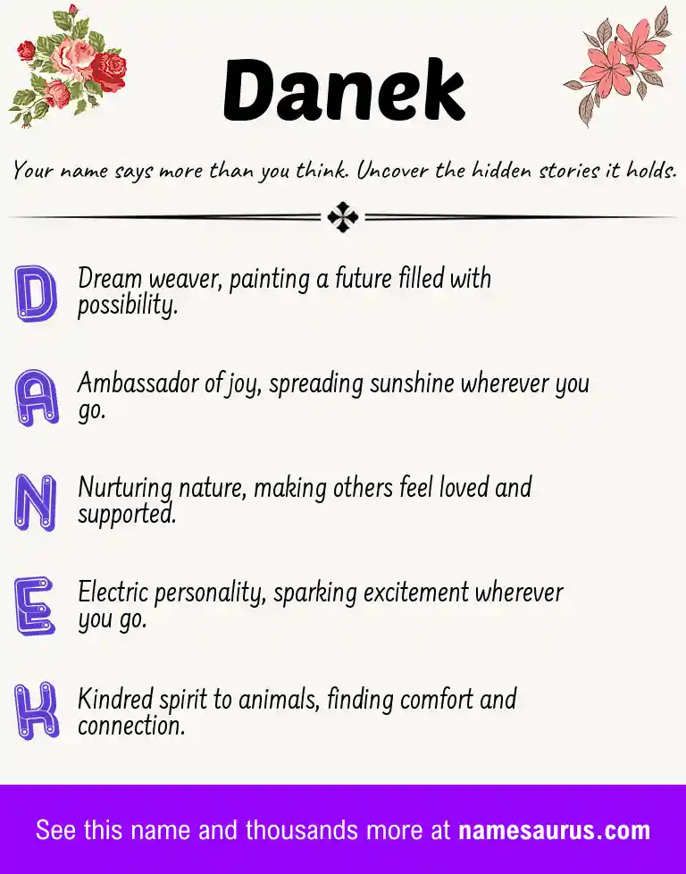 Acrostic poem about Danek.