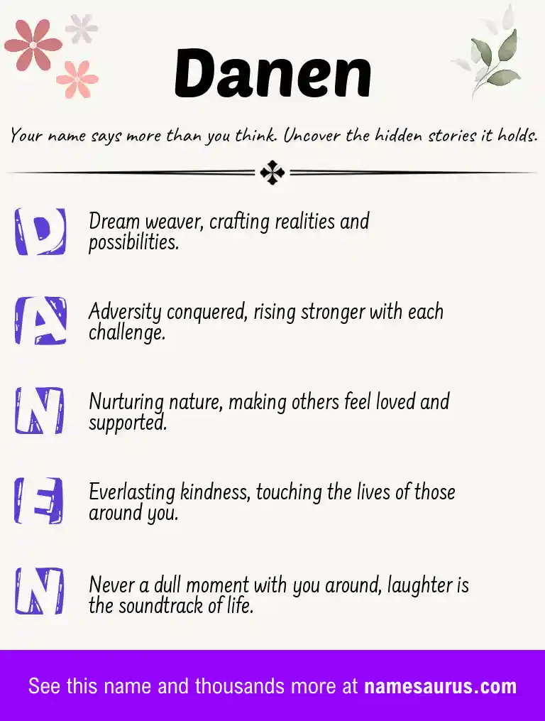 Acrostic poem about Danen.