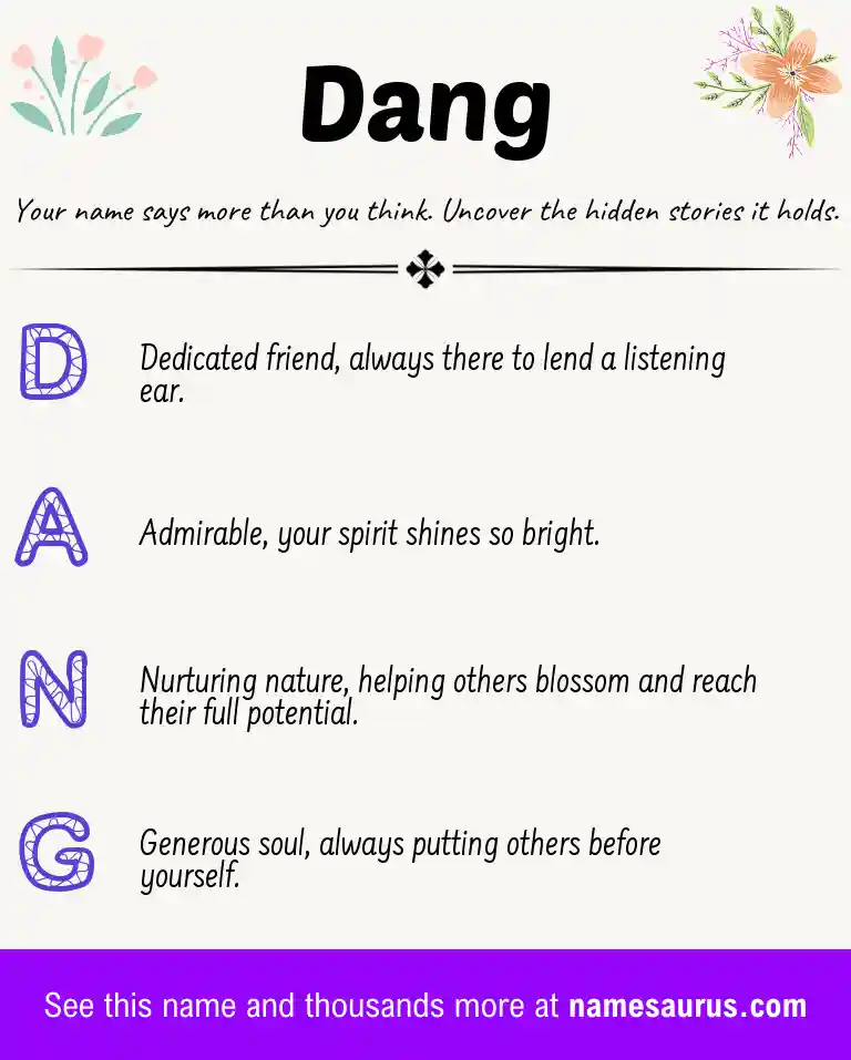 Acrostic poem about Dang.