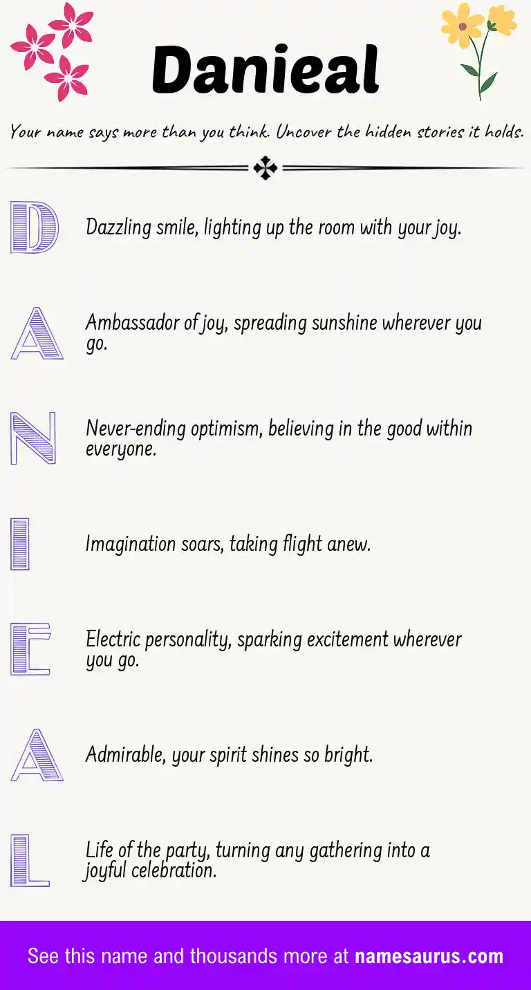 Acrostic poem about Danieal.