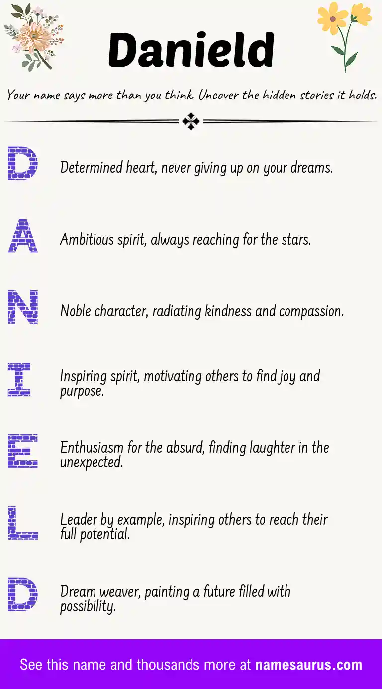Acrostic poem about Danield.