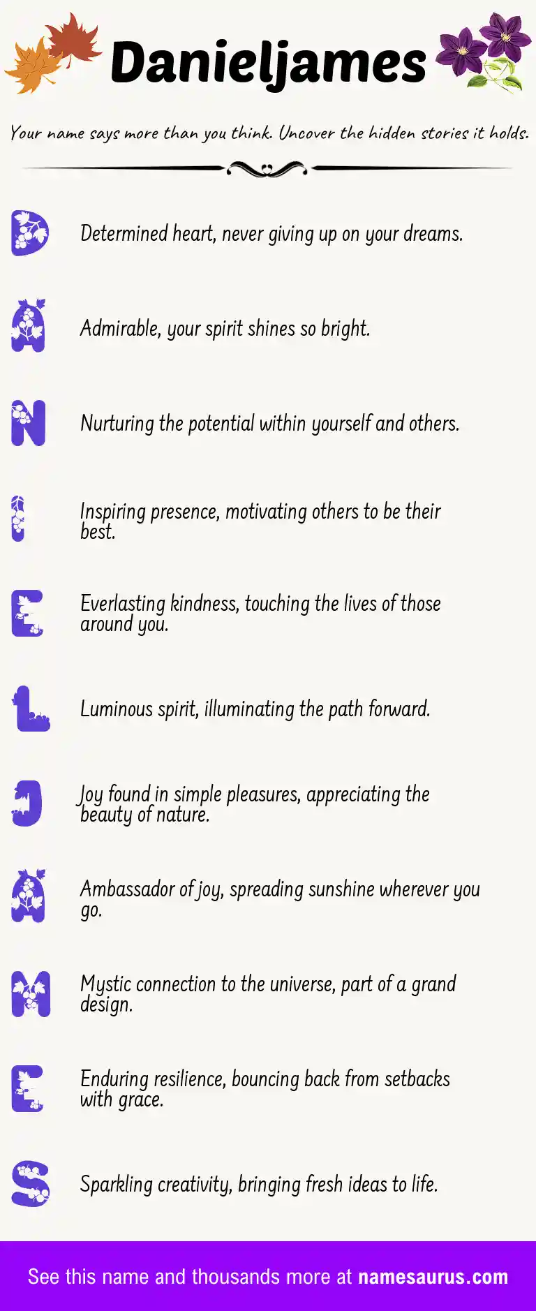 Acrostic poem about Danieljames.