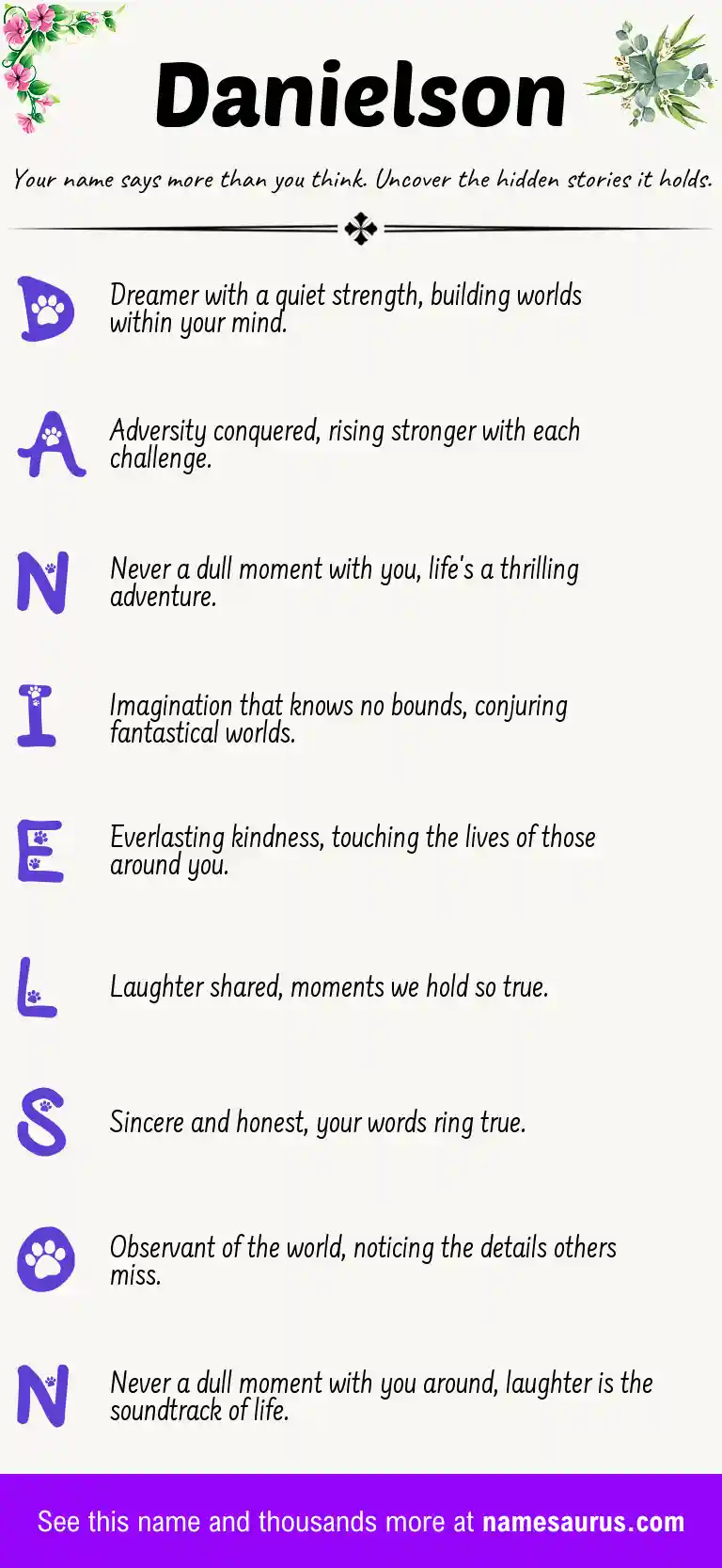 Acrostic poem about Danielson.