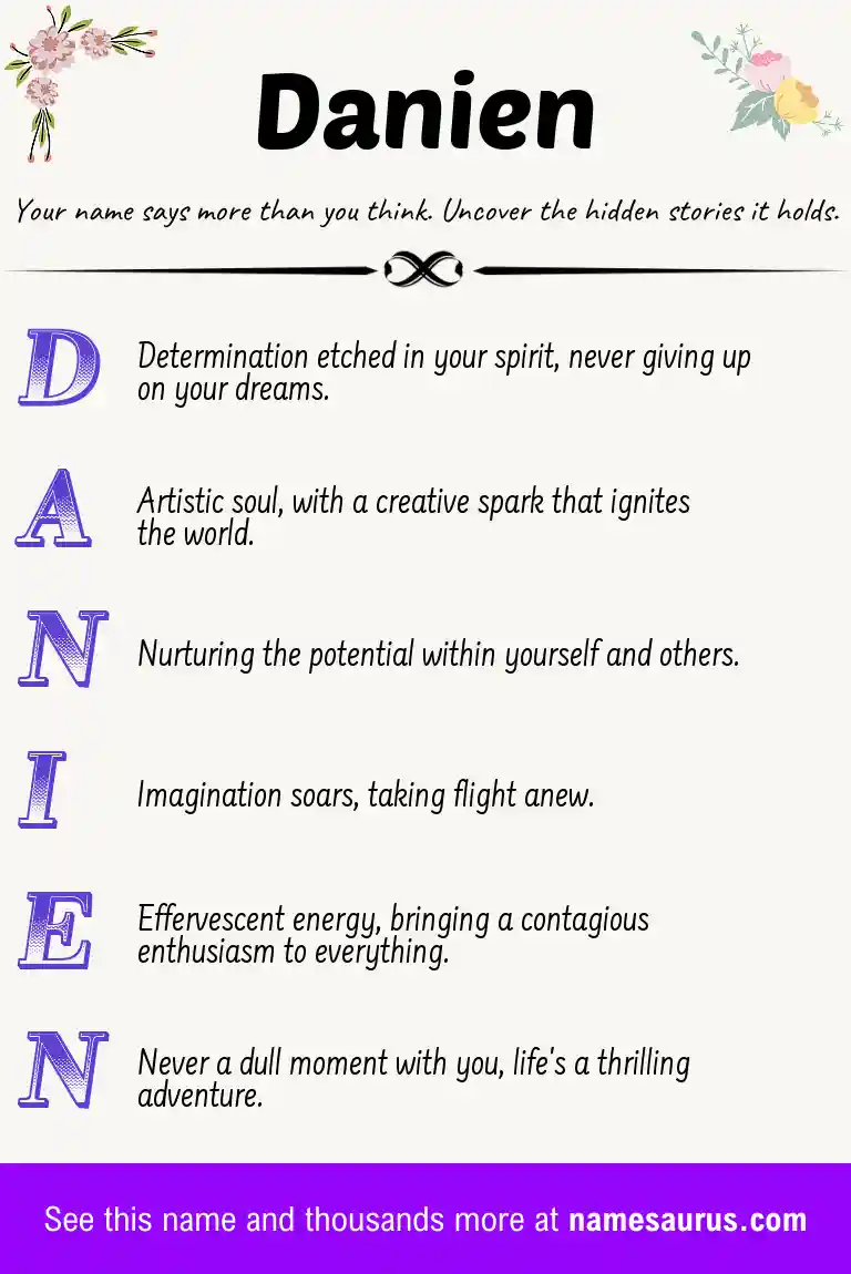 Acrostic poem about Danien.