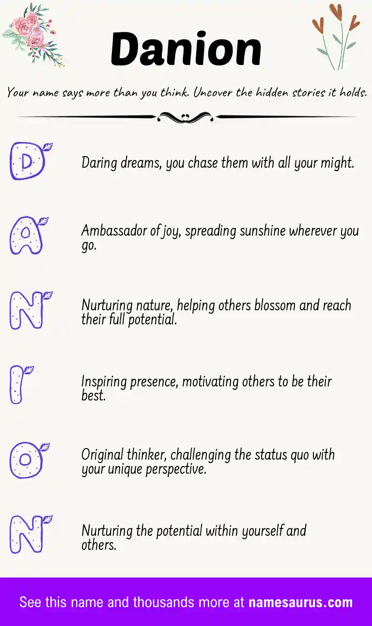 Acrostic poem about Danion.