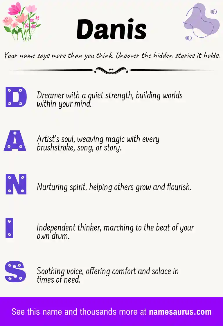 Acrostic poem about Danis.