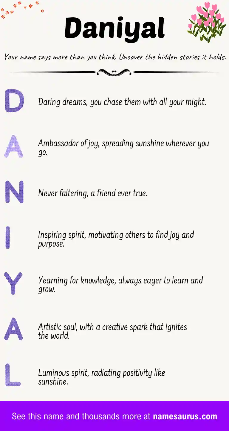 Acrostic poem about Daniyal.
