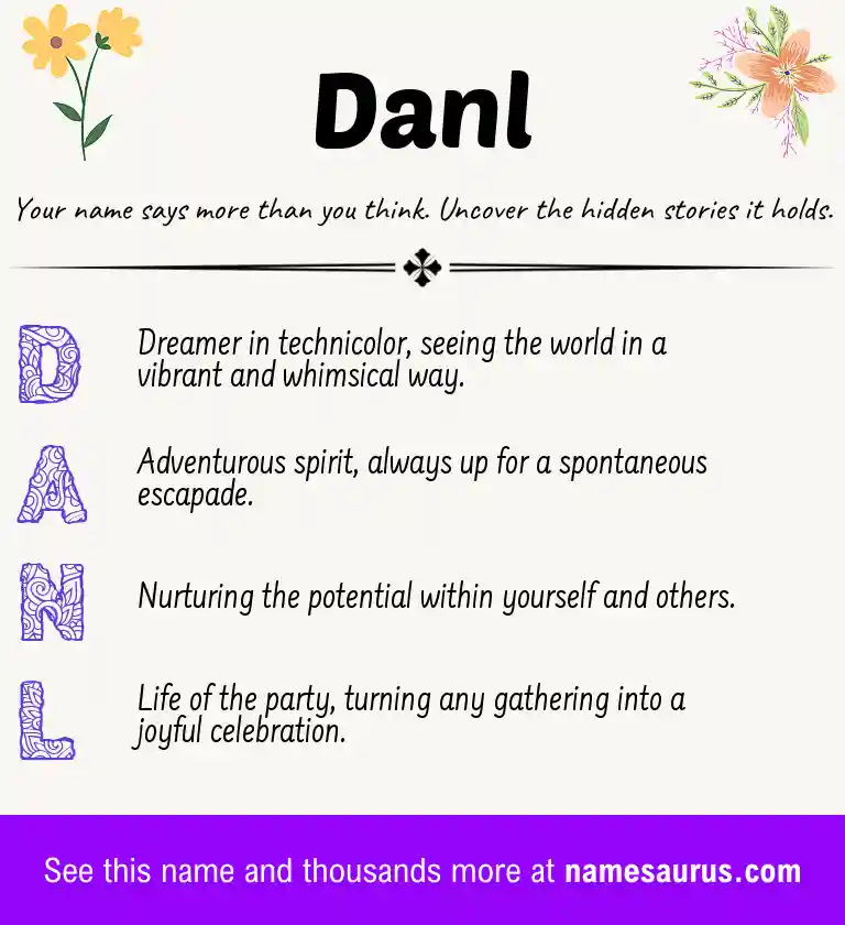 Acrostic poem about Danl.