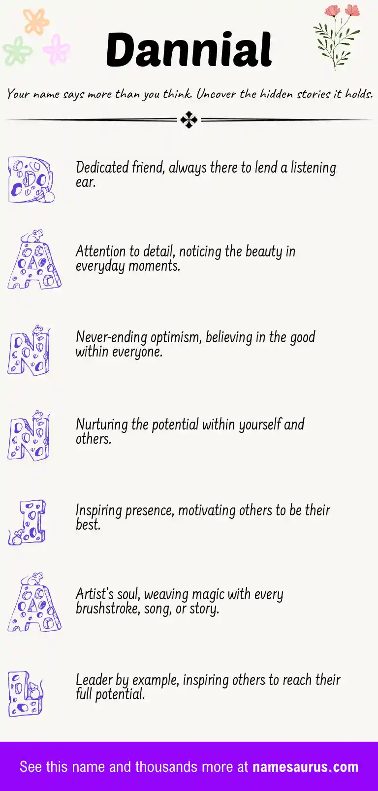 Acrostic poem about Dannial.