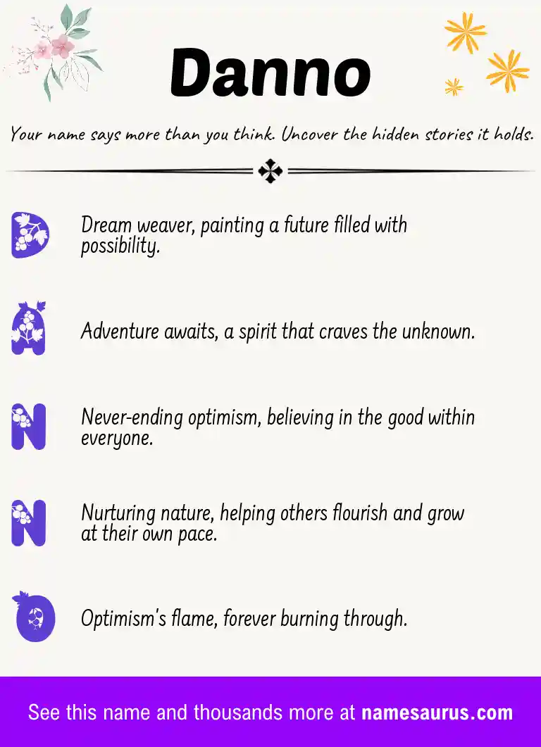 Acrostic poem about Danno.