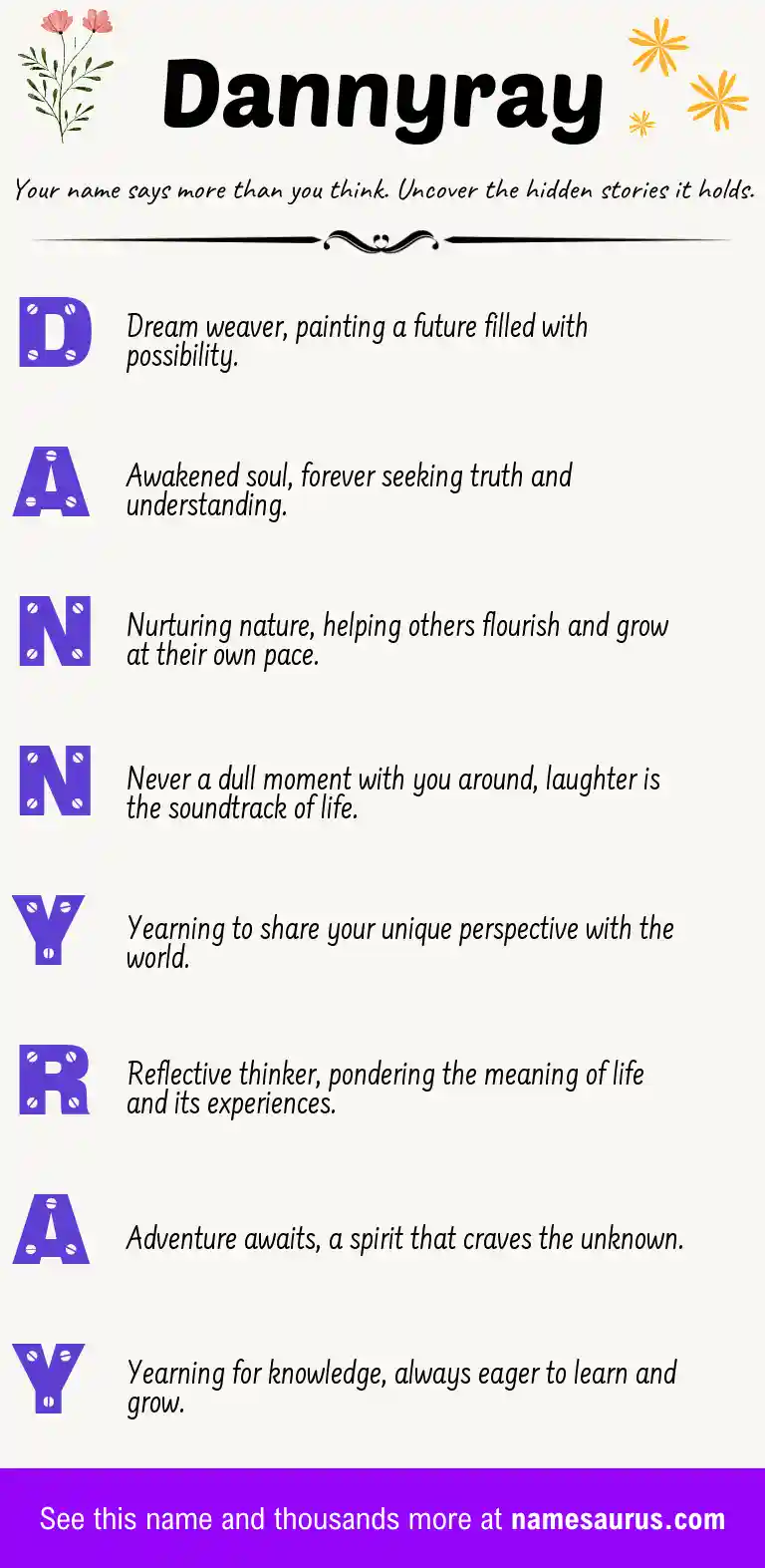 Acrostic poem about Dannyray.