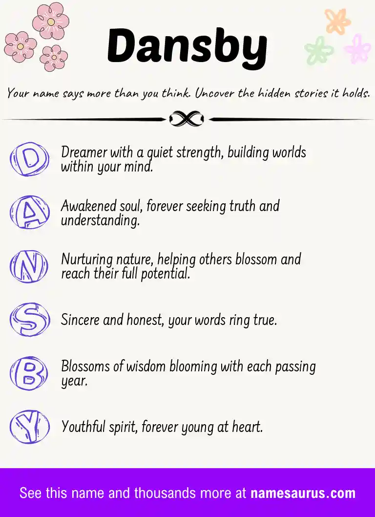 Acrostic poem about Dansby.