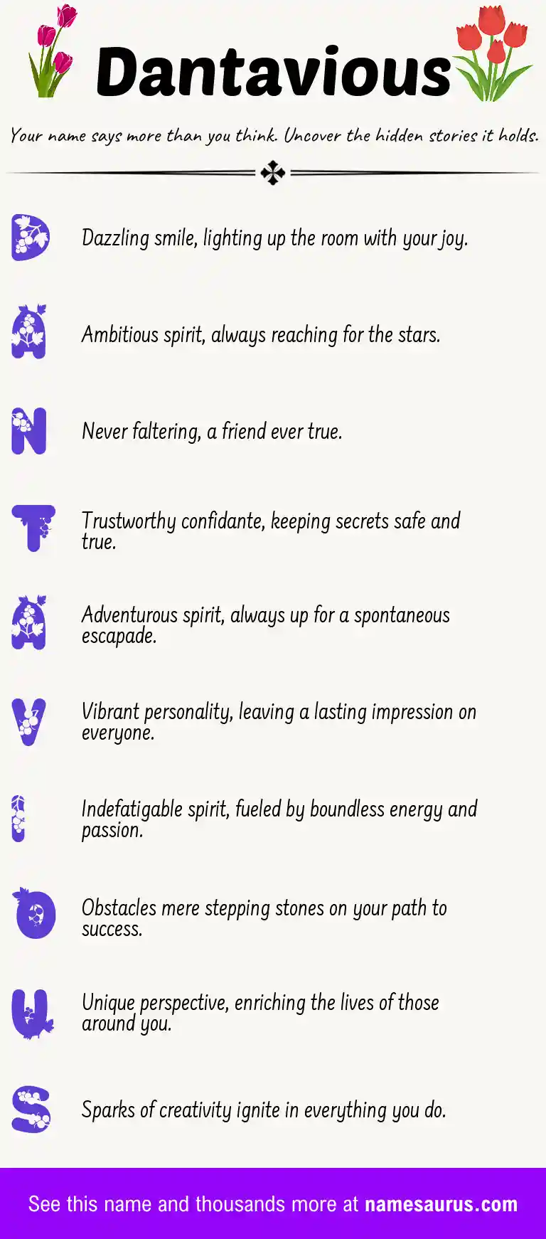 Acrostic poem about Dantavious.