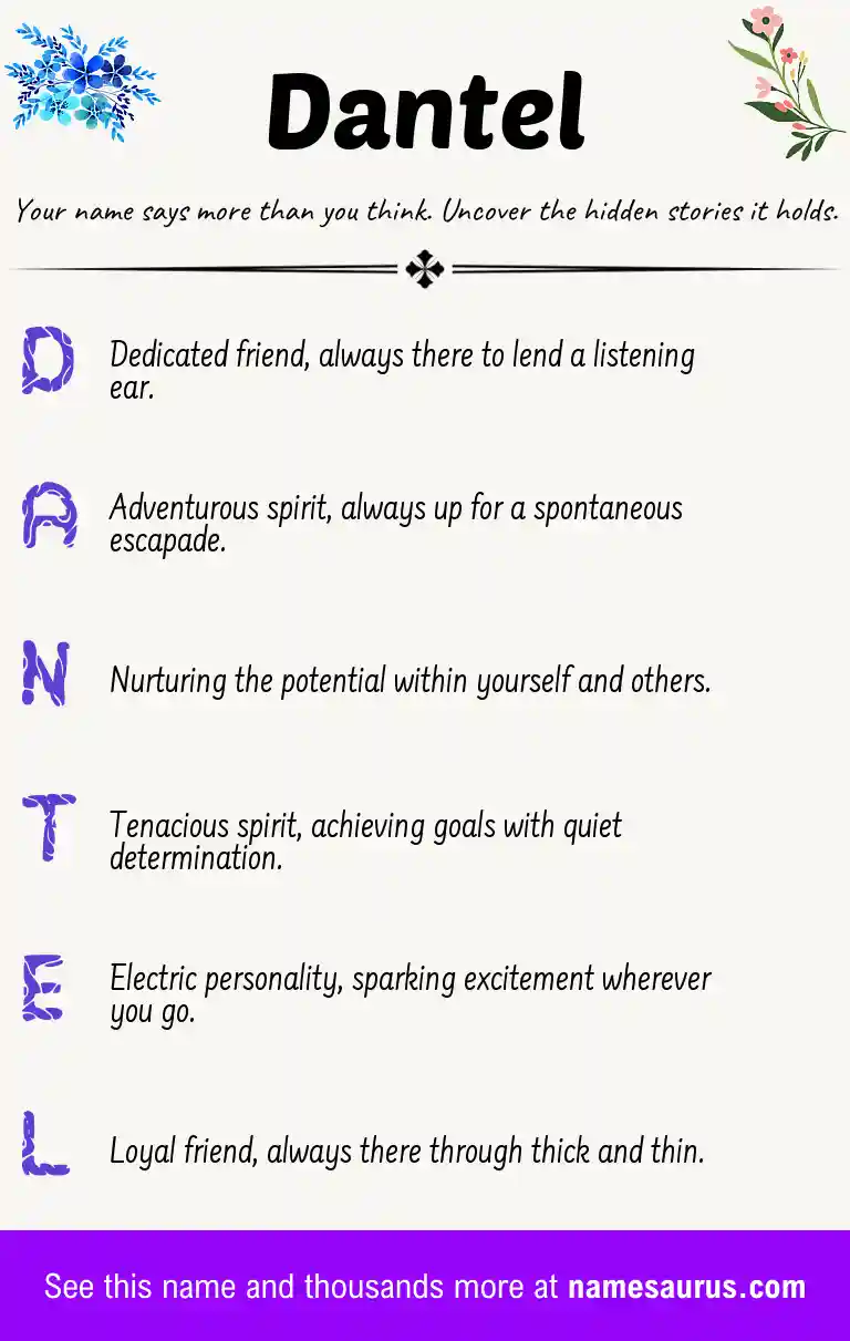 Acrostic poem about Dantel.