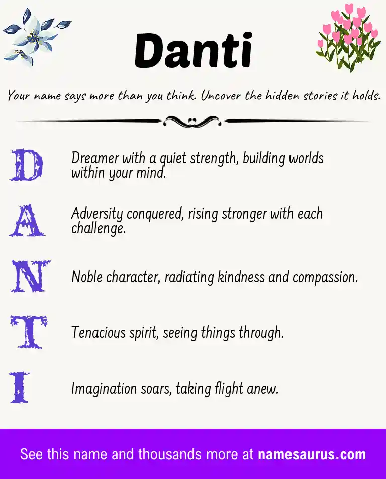 Acrostic poem about Danti.