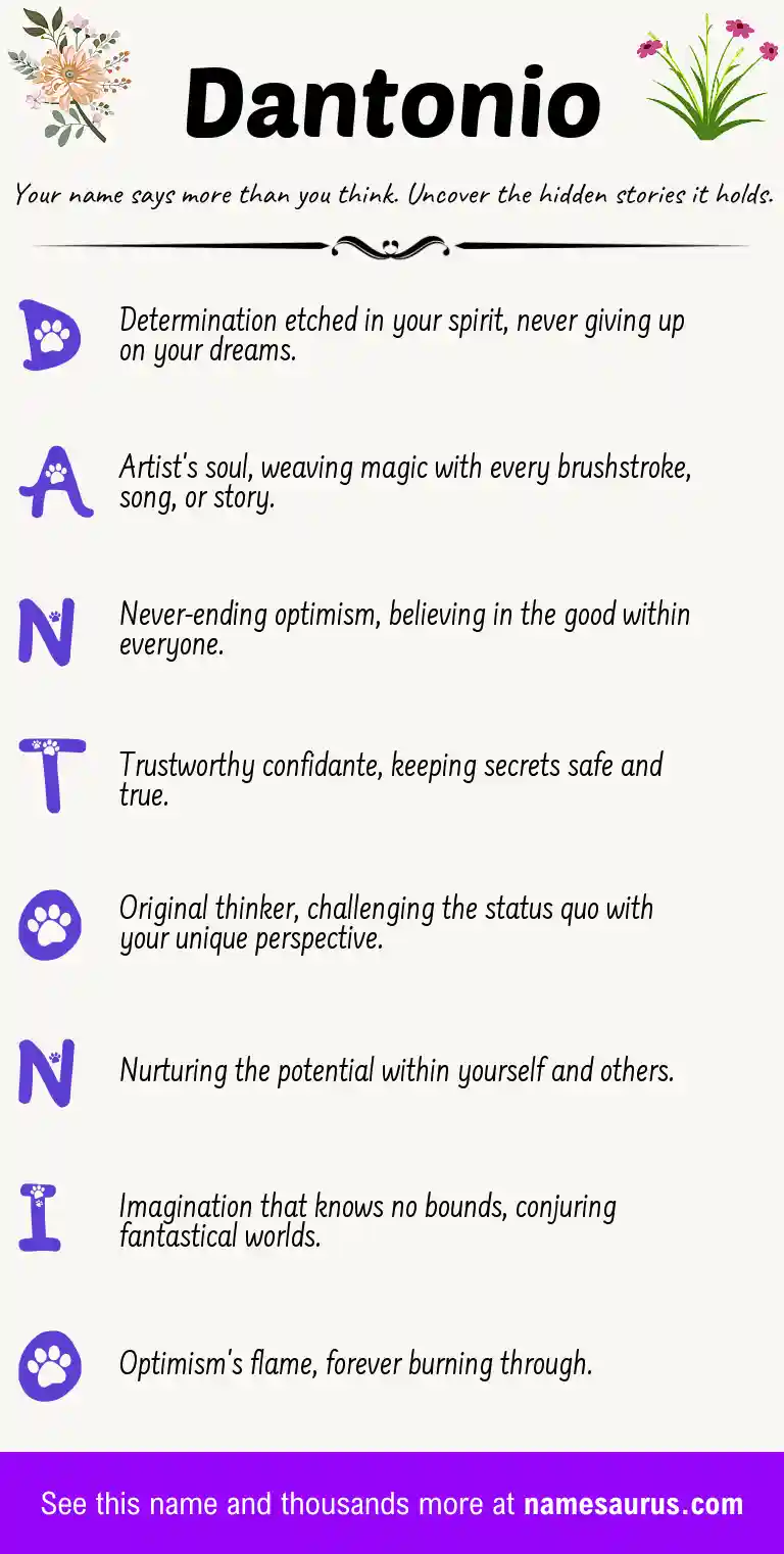 Acrostic poem about Dantonio.