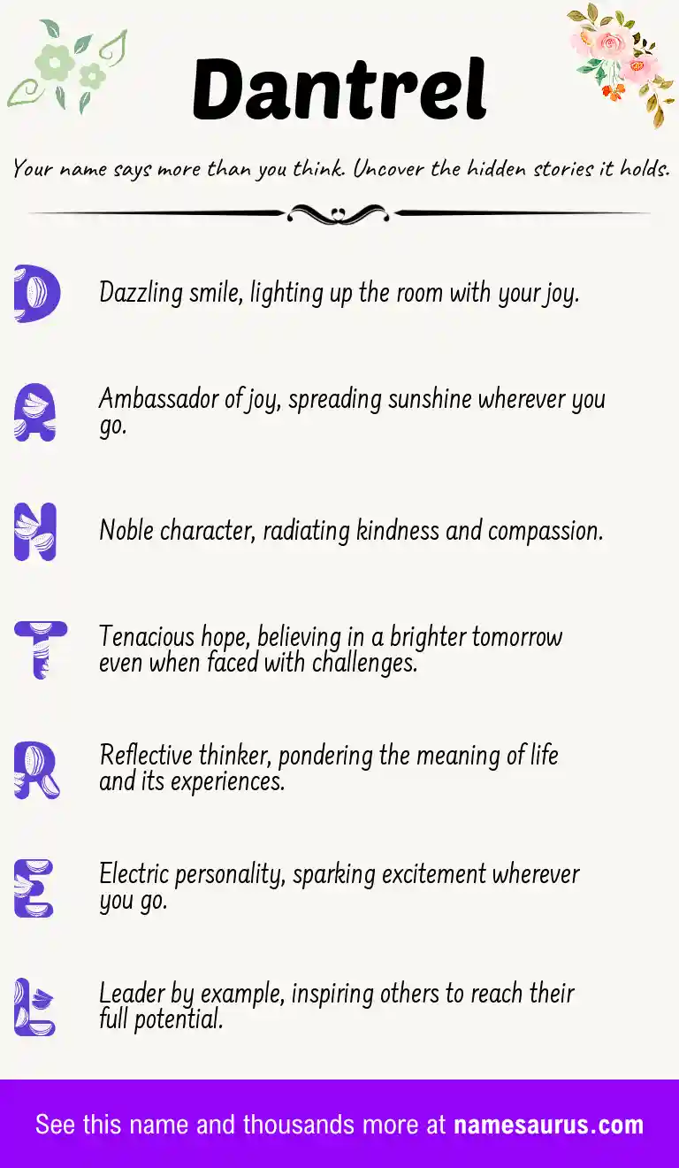 Acrostic poem about Dantrel.