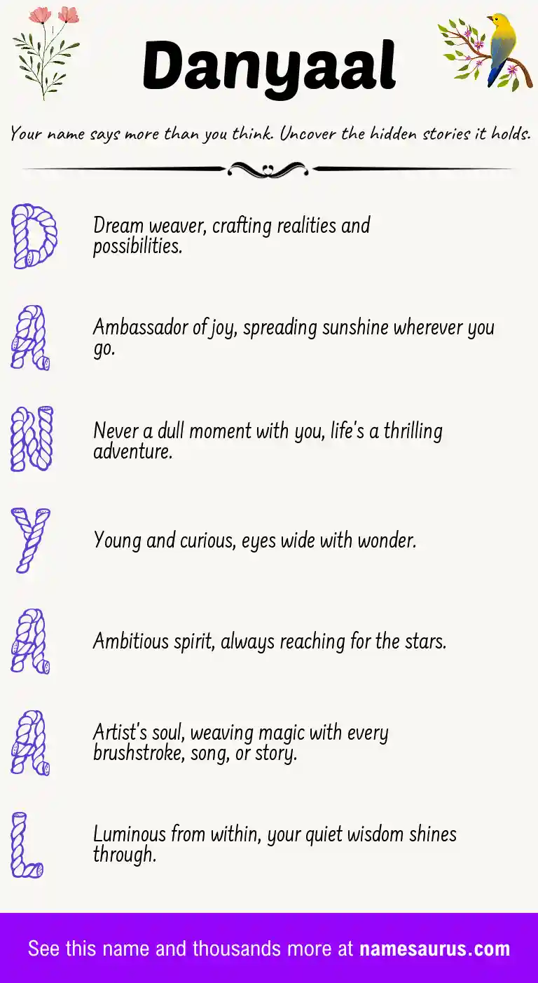 Acrostic poem about Danyaal.