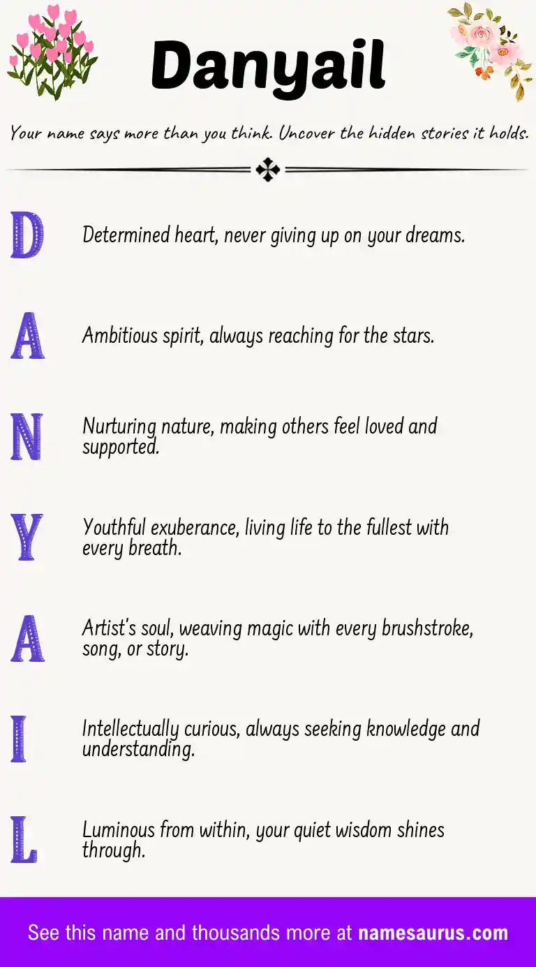 Acrostic poem about Danyail.