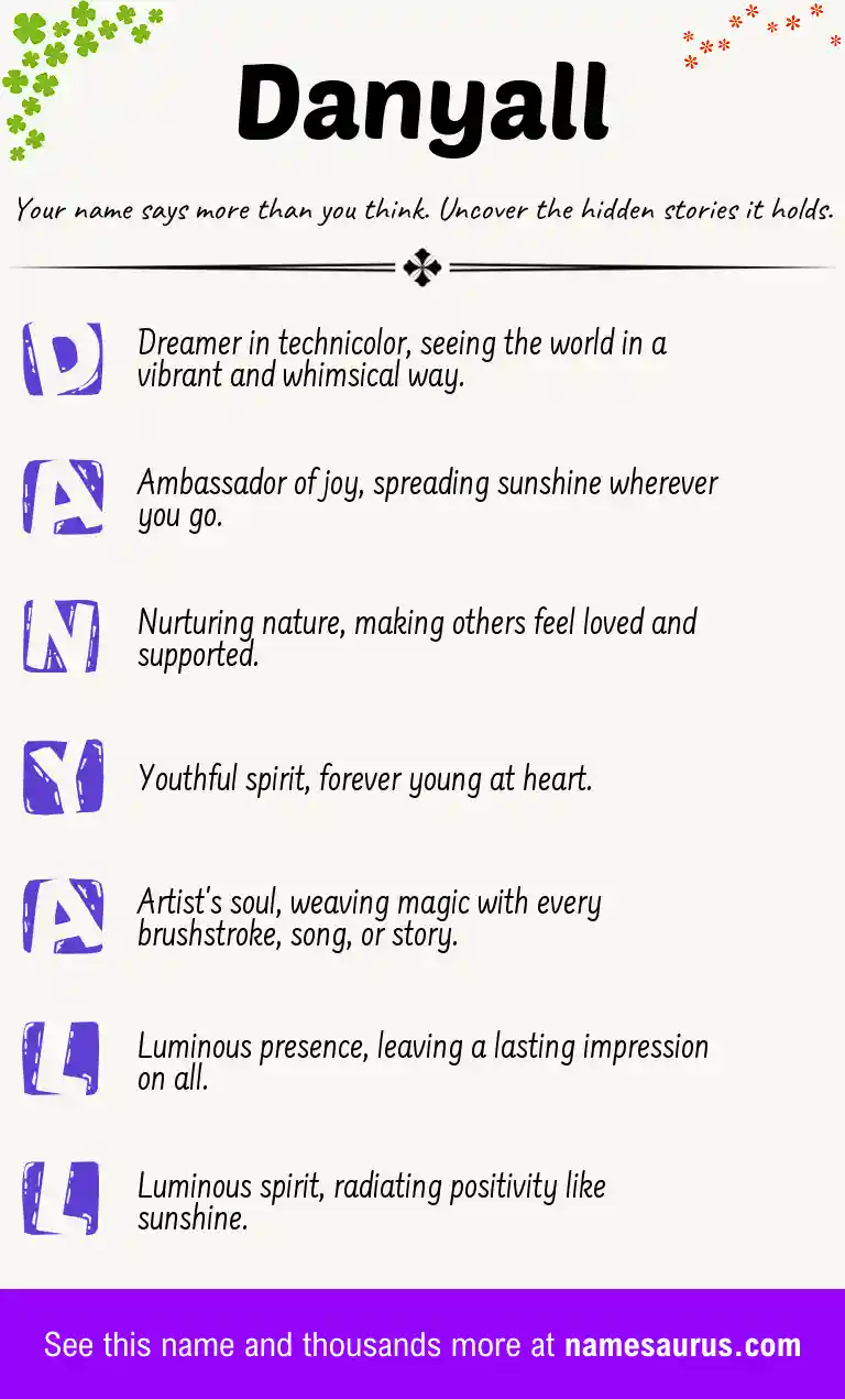 Acrostic poem about Danyall.
