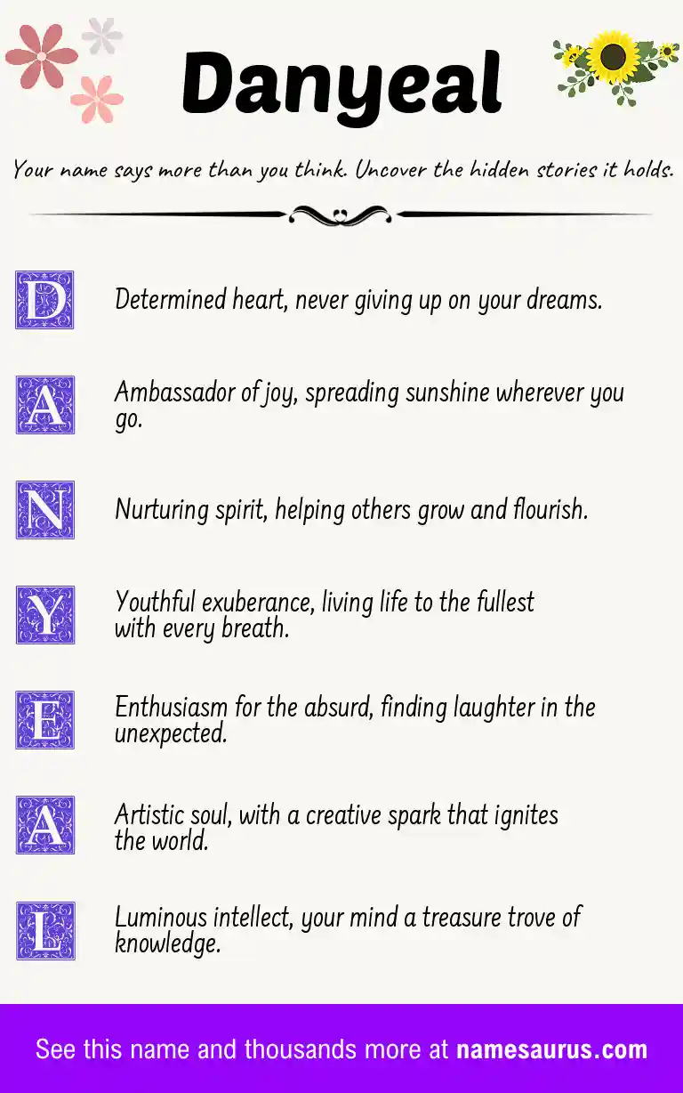 Acrostic poem about Danyeal.