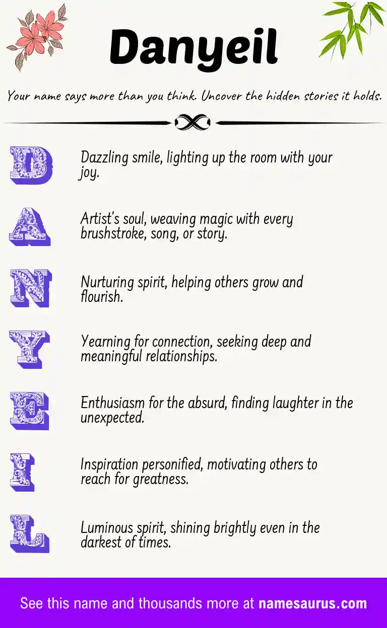 Acrostic poem about Danyeil.