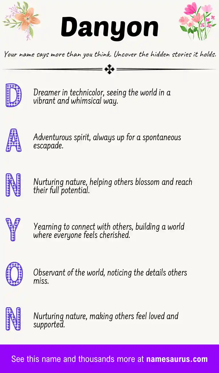 Acrostic poem about Danyon.