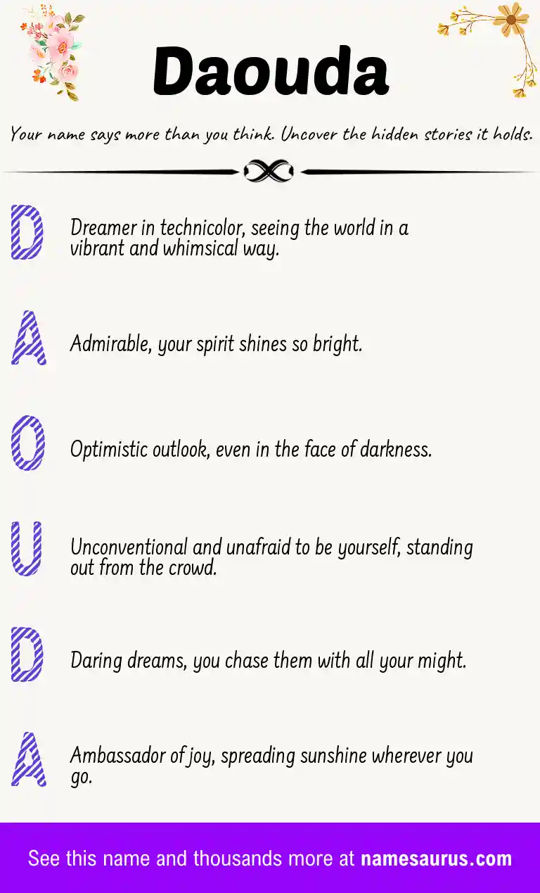 Acrostic poem about Daouda.