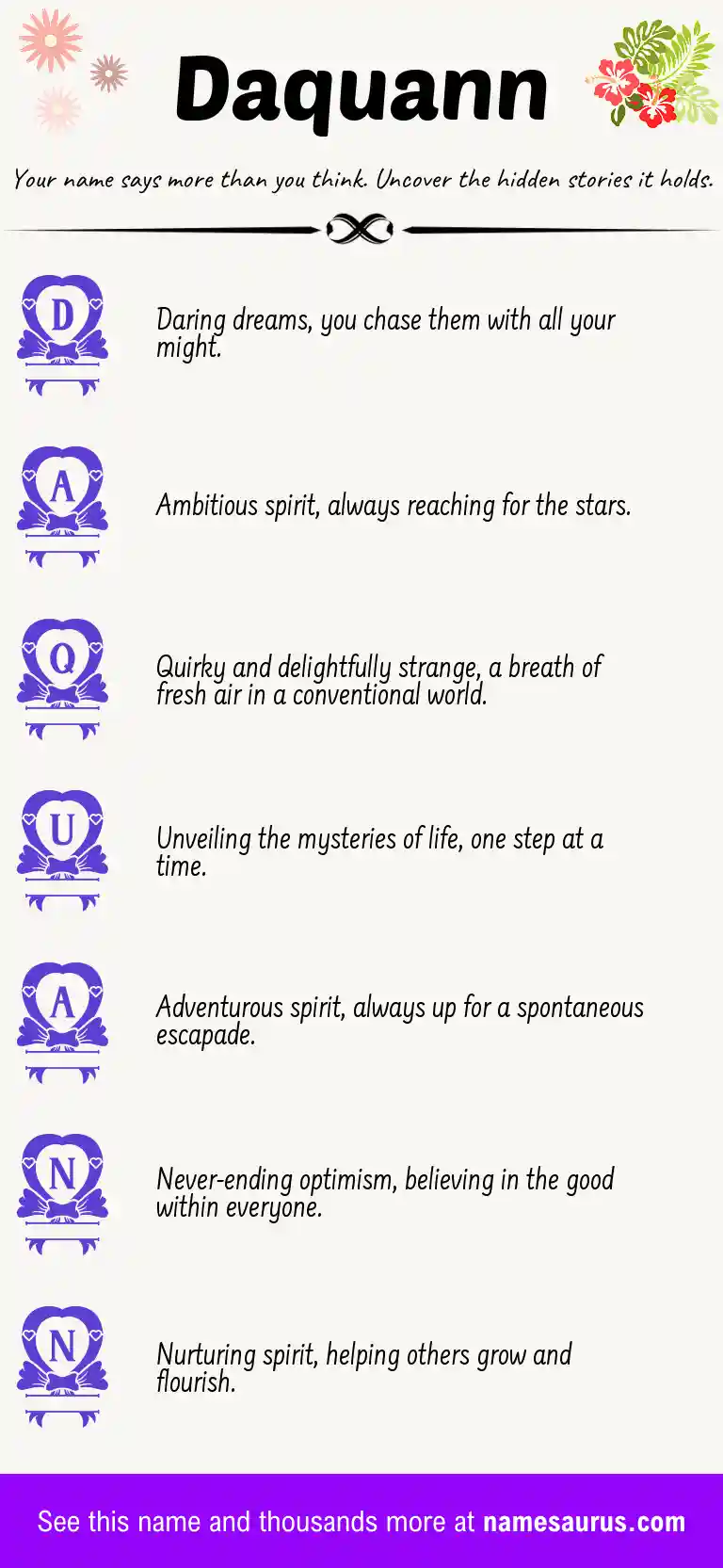 Acrostic poem about Daquann.
