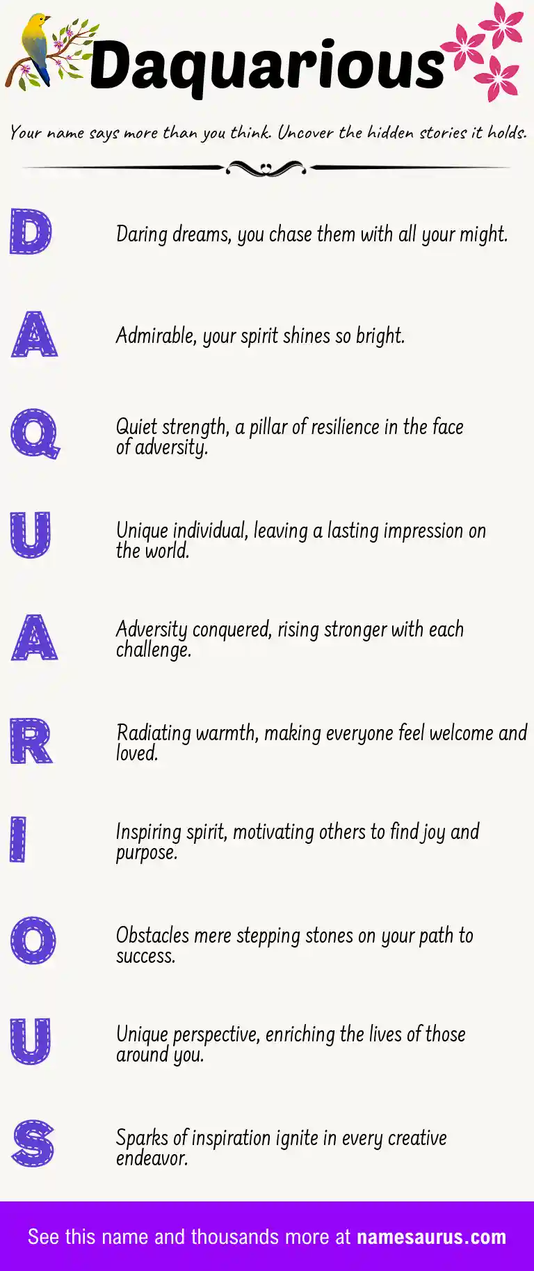 Acrostic poem about Daquarious.