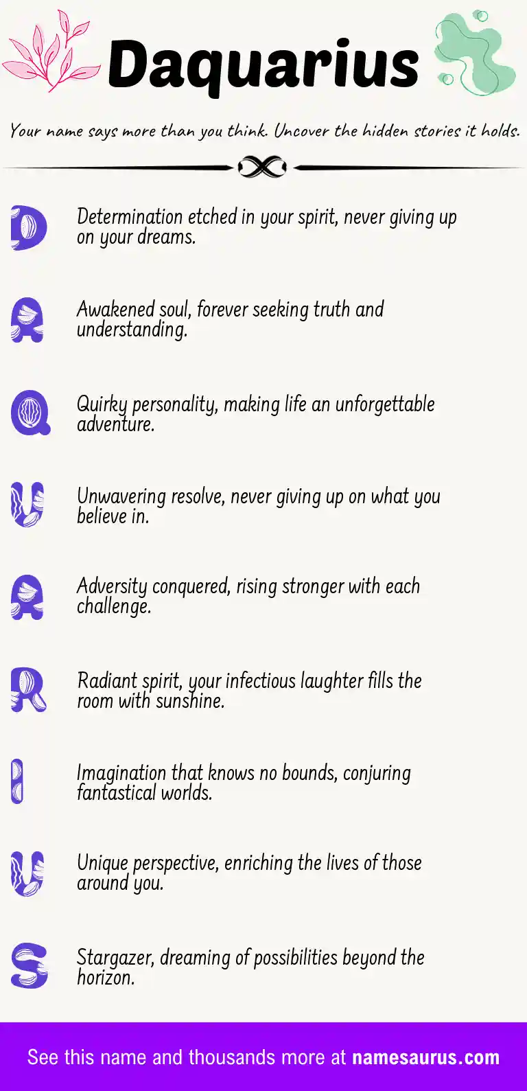 Acrostic poem about Daquarius.