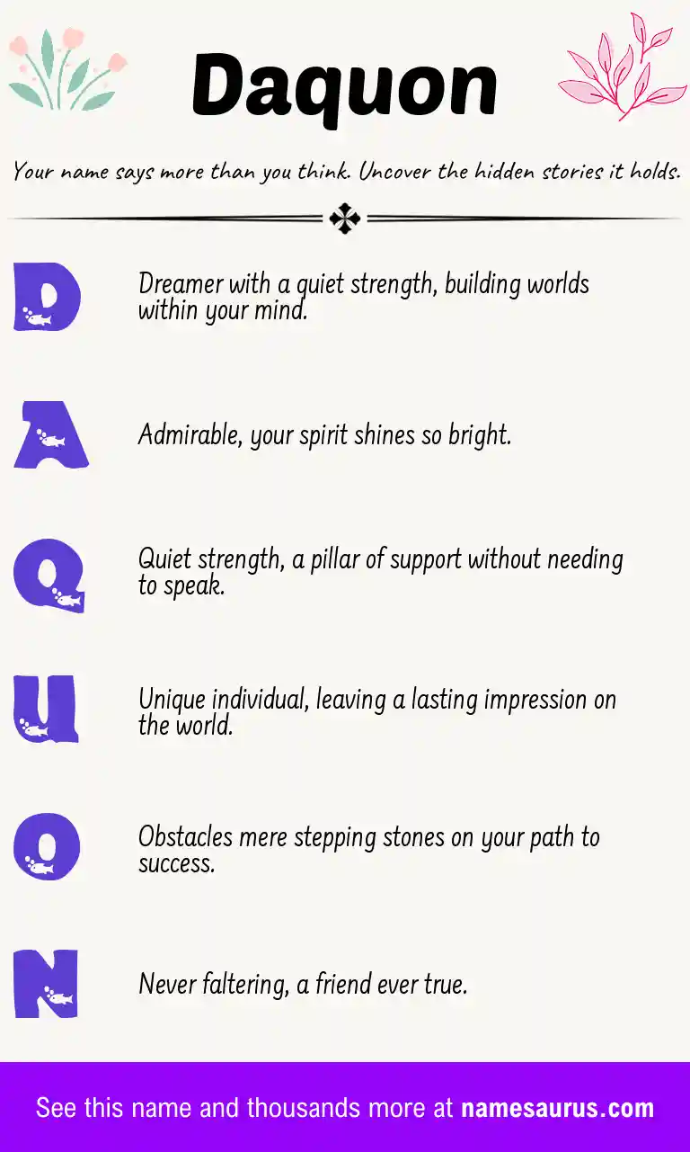 Acrostic poem about Daquon.