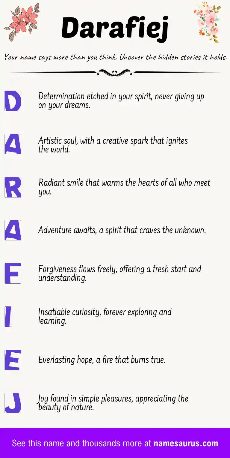 Acrostic poem about Darafiej.