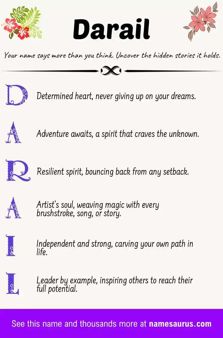 Acrostic poem about Darail.