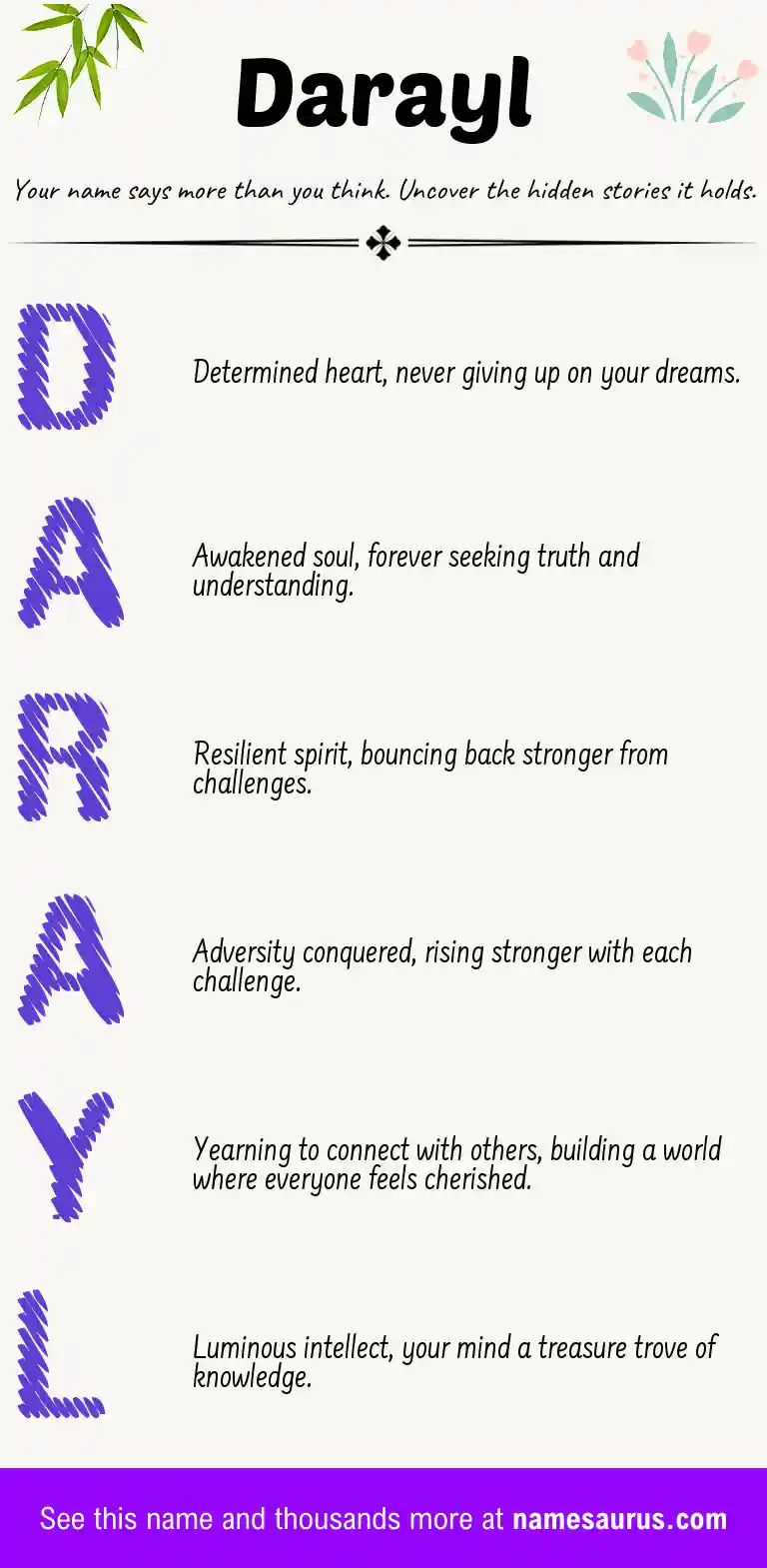 Acrostic poem about Darayl.