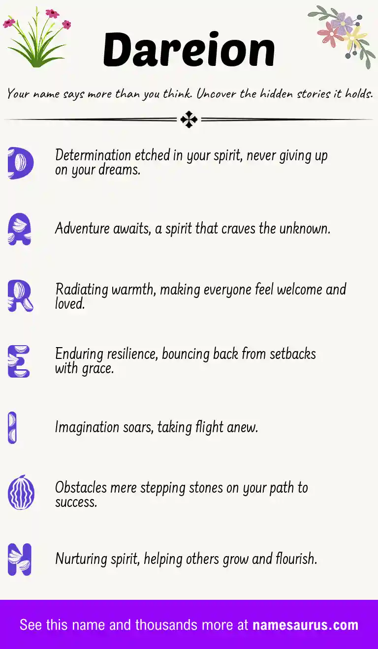 Acrostic poem about Dareion.
