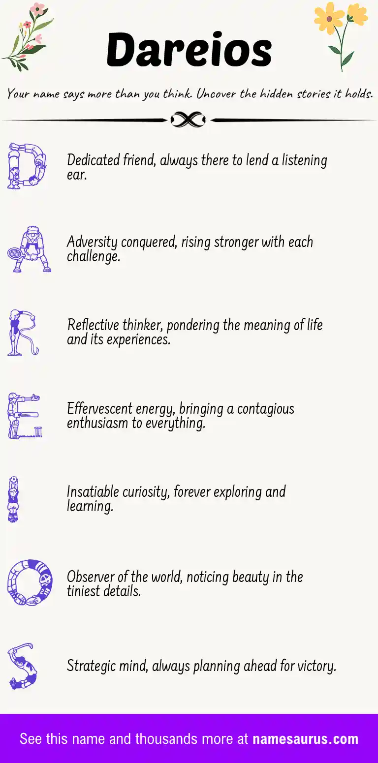 Acrostic poem about Dareios.