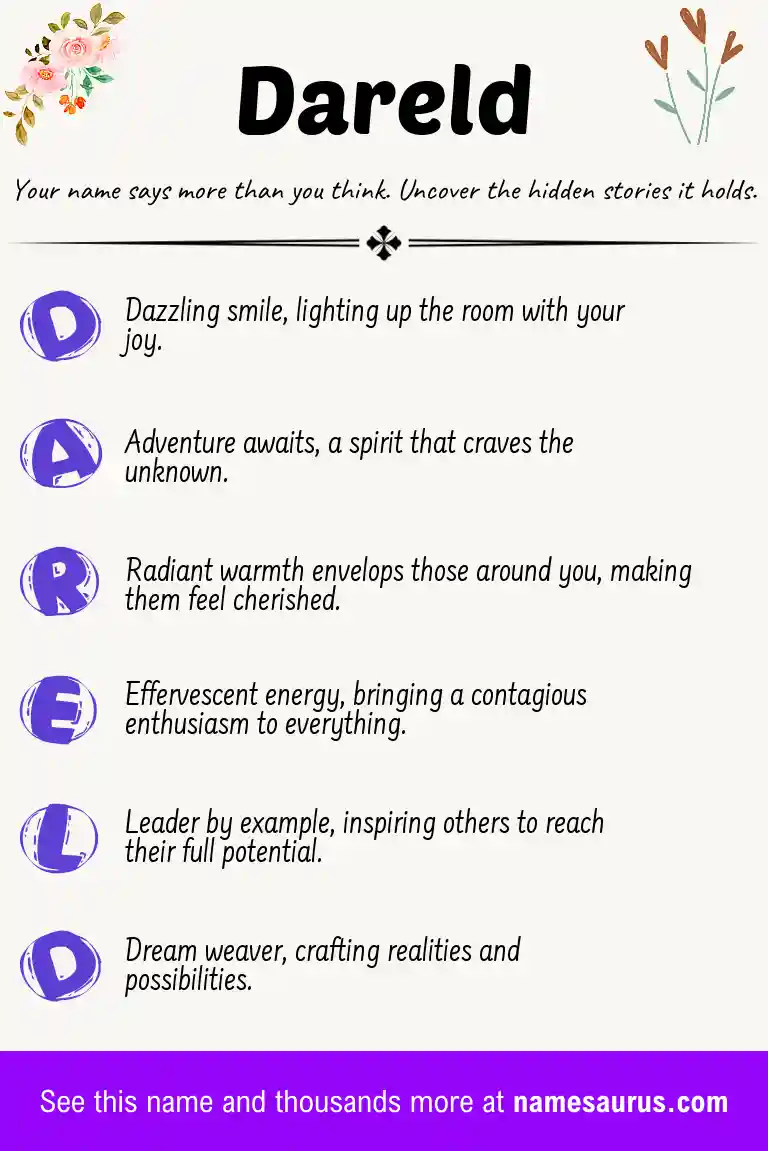 Acrostic poem about Dareld.