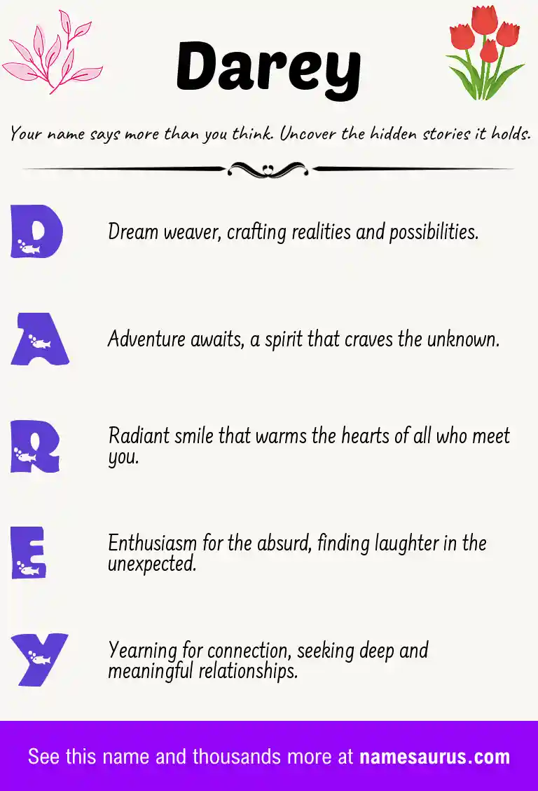 Acrostic poem about Darey.