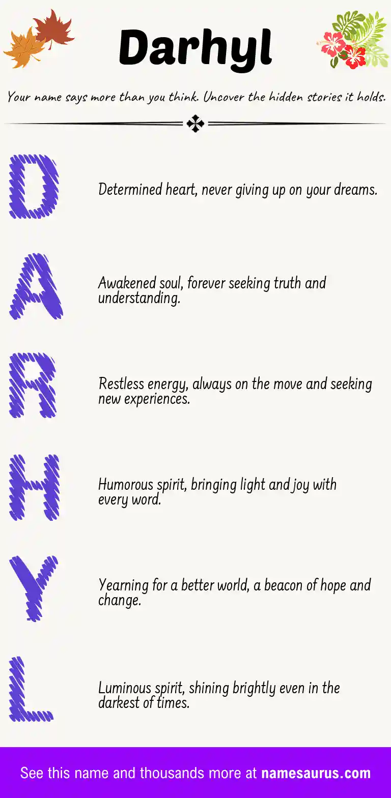 Acrostic poem about Darhyl.