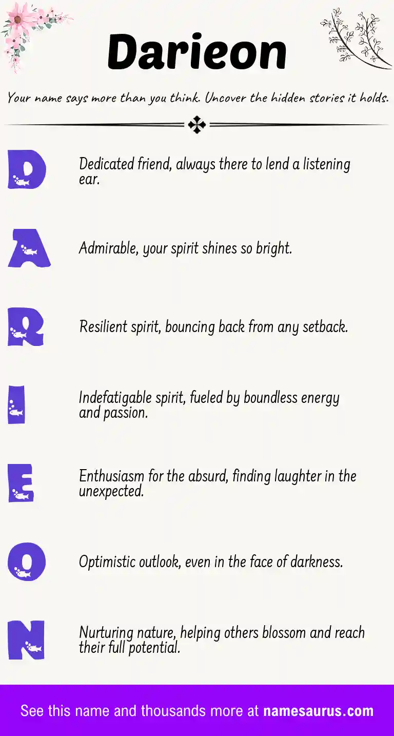 Acrostic poem about Darieon.