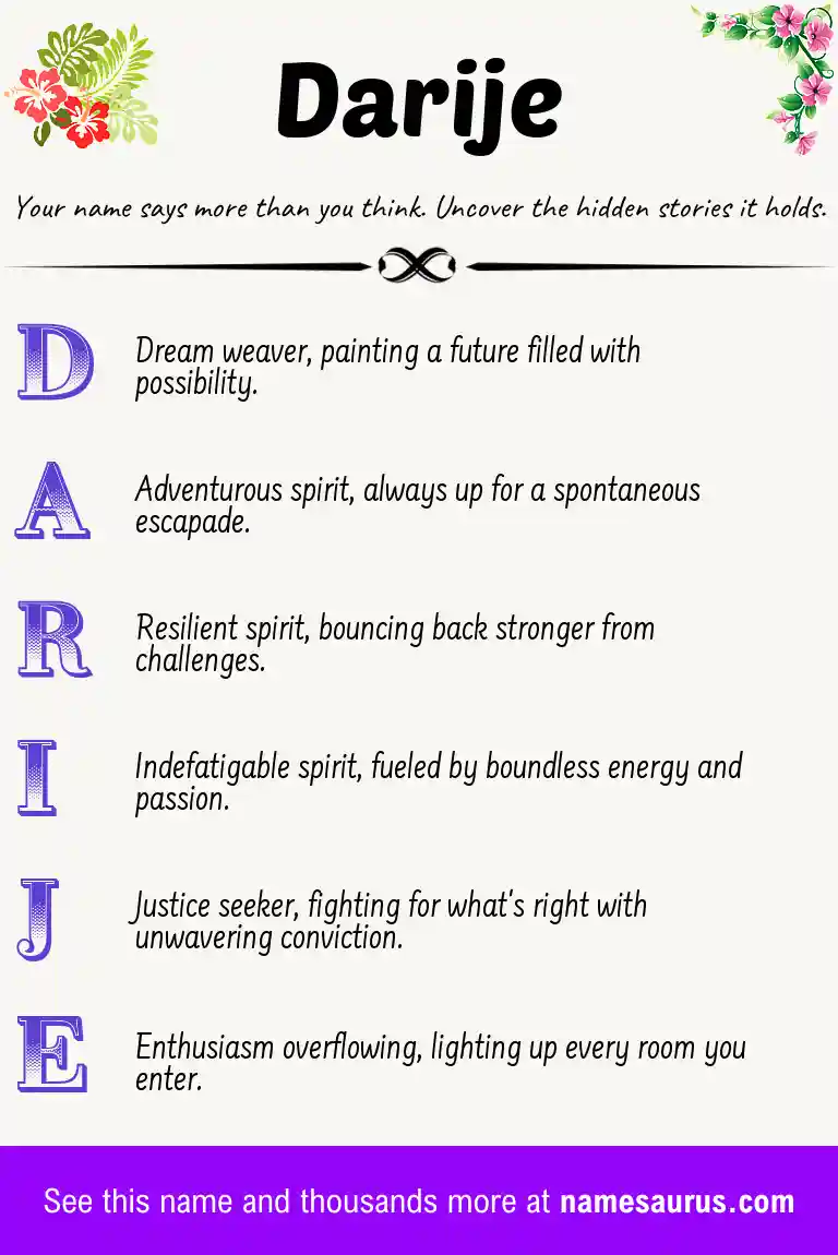 Acrostic poem about Darije.